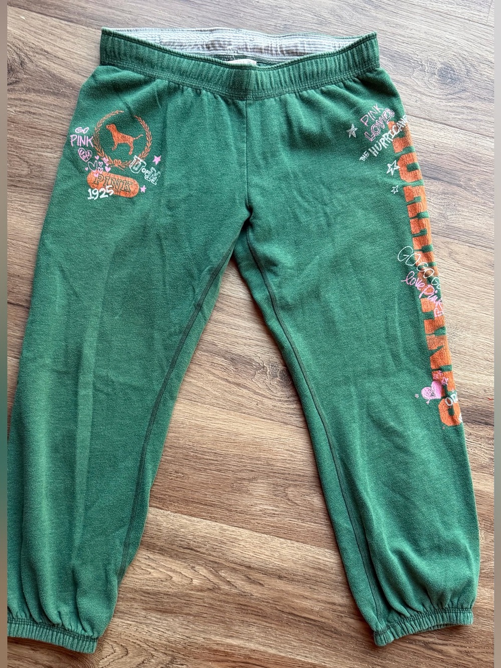 PINK Victorias Secret University of Miami Hurricanes joggers cropped